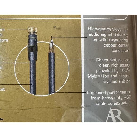 Digital Coax Cable Acoustic Research Model Number AP010 Gold Plated 3 Ft NEW - Picture 9 of 11